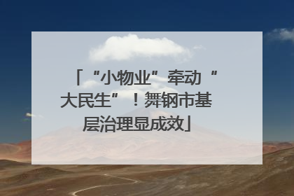 “小物业”牵动“大民生”！舞钢市基层治理显成效