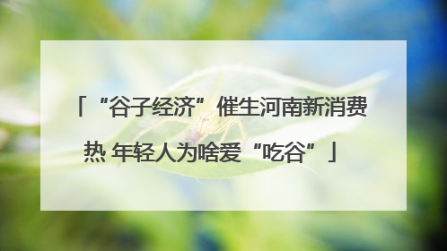 “谷子经济”催生河南新消费热 年轻人为啥爱“吃谷”
