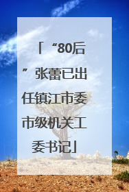 “80后”张蕾已出任镇江市委市级机关工委书记