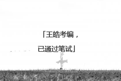 王皓考编，已通过笔试