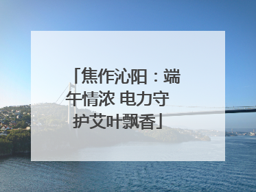 焦作沁阳：端午情浓 电力守护艾叶飘香