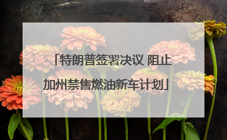 特朗普签署决议 阻止加州禁售燃油新车计划