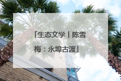 生态文学丨陈雪梅：永埠古渡