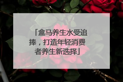 盒马养生水受追捧，打造年轻消费者养生新选择