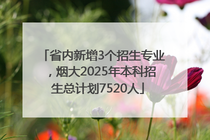 省内新增3个招生专业，烟大2025年本科招生总计划7520人