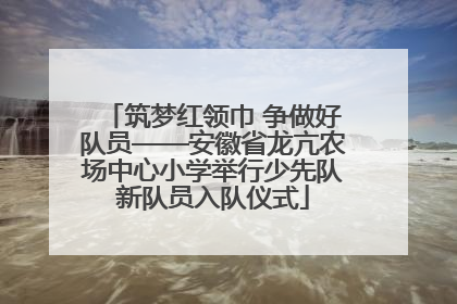 筑梦红领巾 争做好队员——安徽省龙亢农场中心小学举行少先队新队员入队仪式