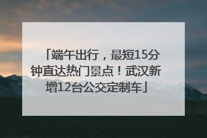 端午出行，最短15分钟直达热门景点！武汉新增12台公交定制车