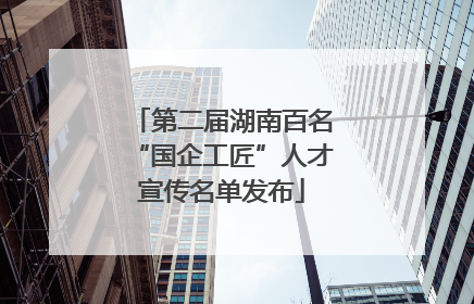 第二届湖南百名“国企工匠”人才宣传名单发布