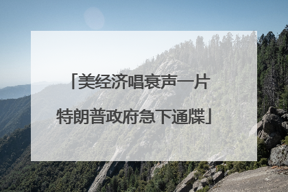 美经济唱衰声一片 特朗普政府急下通牒