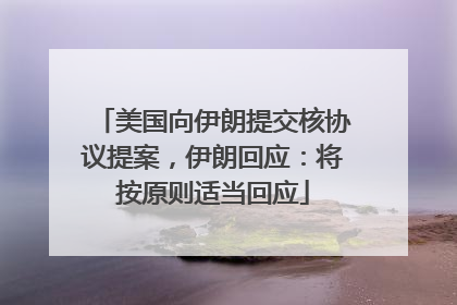 美国向伊朗提交核协议提案，伊朗回应：将按原则适当回应