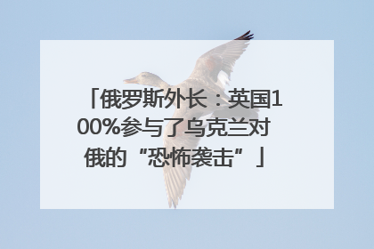 俄罗斯外长：英国100%参与了乌克兰对俄的“恐怖袭击”