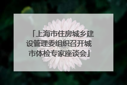 上海市住房城乡建设管理委组织召开城市体检专家座谈会