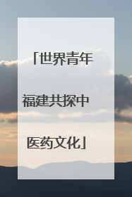 世界青年福建共探中医药文化