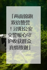 两面锦旗 双倍赞誉！泾阳公安交警暖心守护收获群众真情致谢