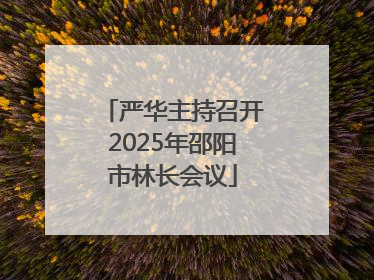严华主持召开2025年邵阳市林长会议