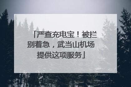 严查充电宝！被拦别着急，武当山机场提供这项服务