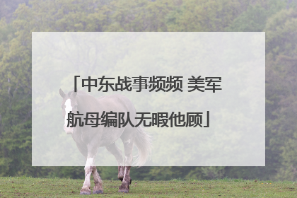 中东战事频频 美军航母编队无暇他顾