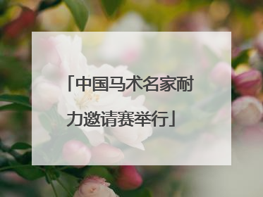 中国马术名家耐力邀请赛举行