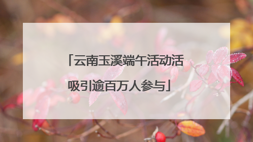 云南玉溪端午活动活吸引逾百万人参与