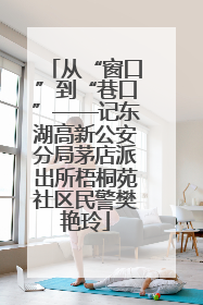从“窗口”到“巷口”——记东湖高新公安分局茅店派出所梧桐苑社区民警樊艳玲