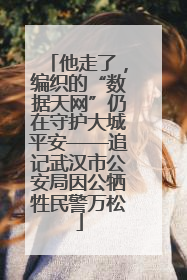 他走了，编织的“数据天网”仍在守护大城平安——追记武汉市公安局因公牺牲民警万松