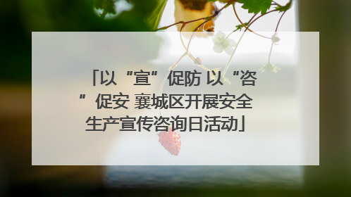 以“宣”促防 以“咨”促安 襄城区开展安全生产宣传咨询日活动