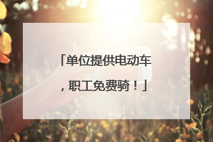 单位提供电动车，职工免费骑！