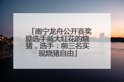 南宁龙舟公开赛奖励选手戴大红花的烧猪，选手：前三名实现烧猪自由