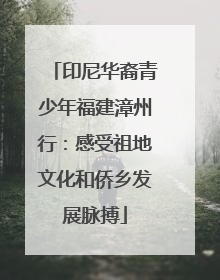 印尼华裔青少年福建漳州行：感受祖地文化和侨乡发展脉搏