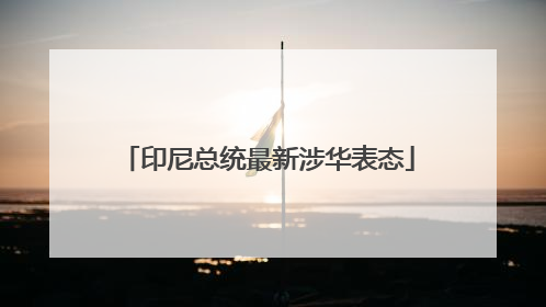 印尼总统最新涉华表态