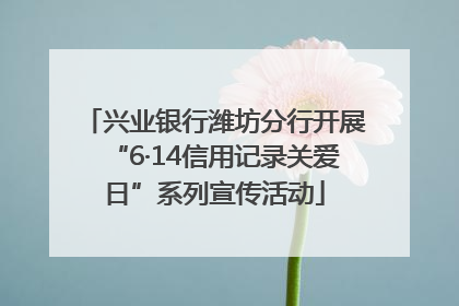 兴业银行潍坊分行开展“6·14信用记录关爱日”系列宣传活动