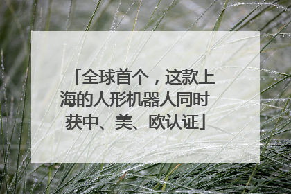 全球首个，这款上海的人形机器人同时获中、美、欧认证