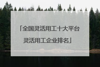 全国灵活用工十大平台 灵活用工企业排名