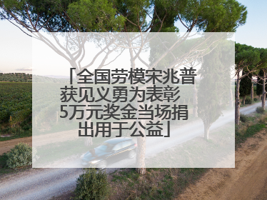 全国劳模宋兆普获见义勇为表彰 5万元奖金当场捐出用于公益