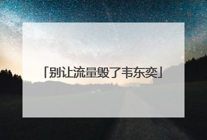 别让流量毁了韦东奕