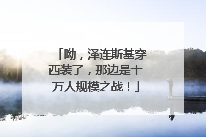 呦，泽连斯基穿西装了，那边是十万人规模之战！