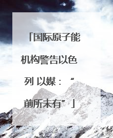 国际原子能机构警告以色列 以媒：“前所未有”