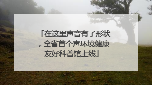 在这里声音有了形状，全省首个声环境健康友好科普馆上线