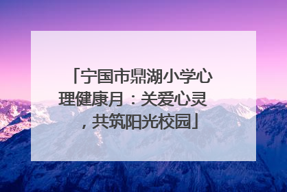 宁国市鼎湖小学心理健康月：关爱心灵，共筑阳光校园