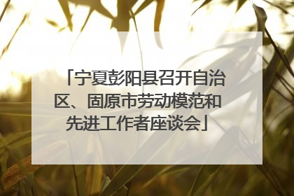 宁夏彭阳县召开自治区、固原市劳动模范和先进工作者座谈会