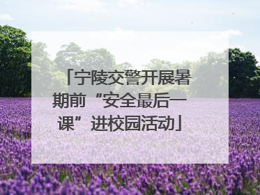 宁陵交警开展暑期前“安全最后一课”进校园活动