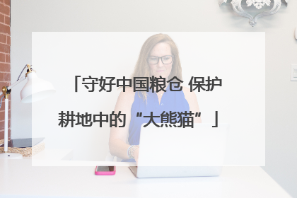 守好中国粮仓 保护耕地中的“大熊猫”