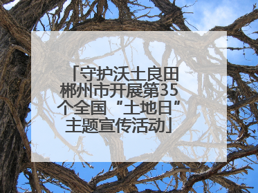 守护沃土良田 郴州市开展第35个全国“土地日”主题宣传活动