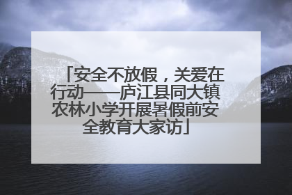 安全不放假，关爱在行动——庐江县同大镇农林小学开展暑假前安全教育大家访