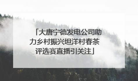 大唐宁德发电公司助力乡村振兴坦洋村春茶评选赛直播引关注