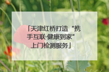 天津红桥打造“携手互联·健康到家”上门检测服务