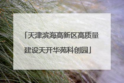 天津滨海高新区高质量建设天开华苑科创园