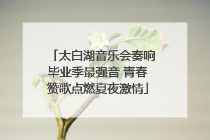 太白湖音乐会奏响毕业季最强音 青春赞歌点燃夏夜激情