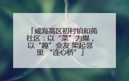 威海高区初村镇和苑社区：以“菜”为媒，以“趣”会友 架起邻里 “连心桥”