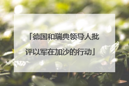 德国和瑞典领导人批评以军在加沙的行动